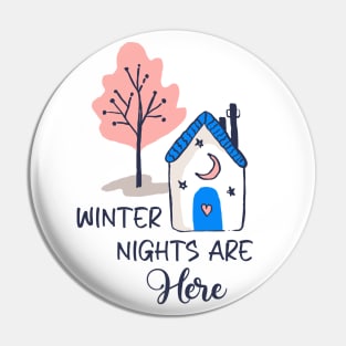 Winter Cottage Scene Pin