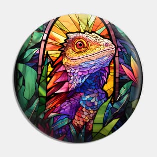 Stained Glass Bearded Dragon Pin