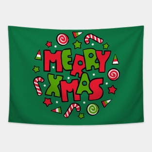 Merry Christmas! Typography design Tapestry