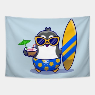 Cute Penguin Summer Tapestry