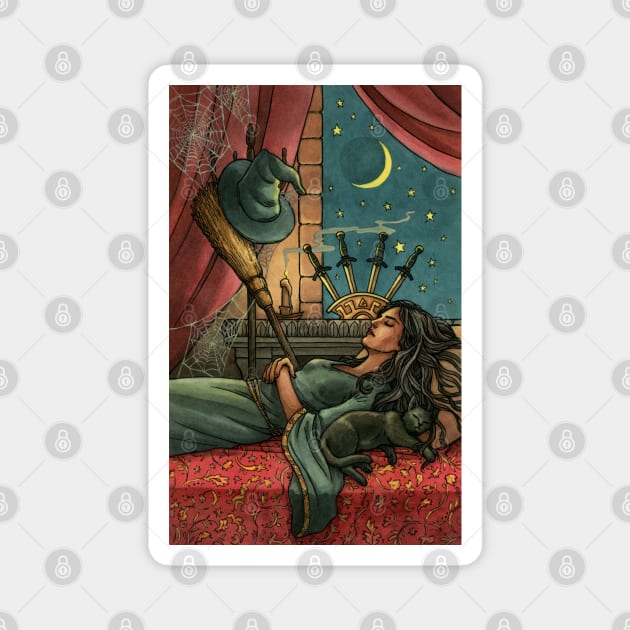 Everyday Witch Tarot - Four of Swords Magnet by Elisabeth Alba