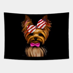 Whisker Wonderland Unique Tee Showcasing the Charm of Yorkies Tapestry