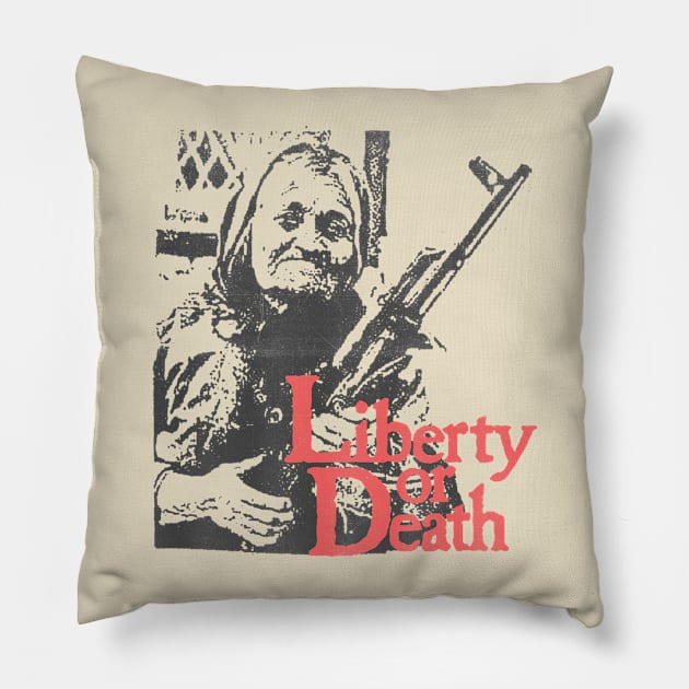 vintage retro liberty or death Pillow by psninetynine