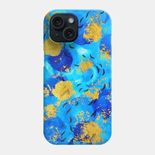 Golden Blue Abstract Phone Case