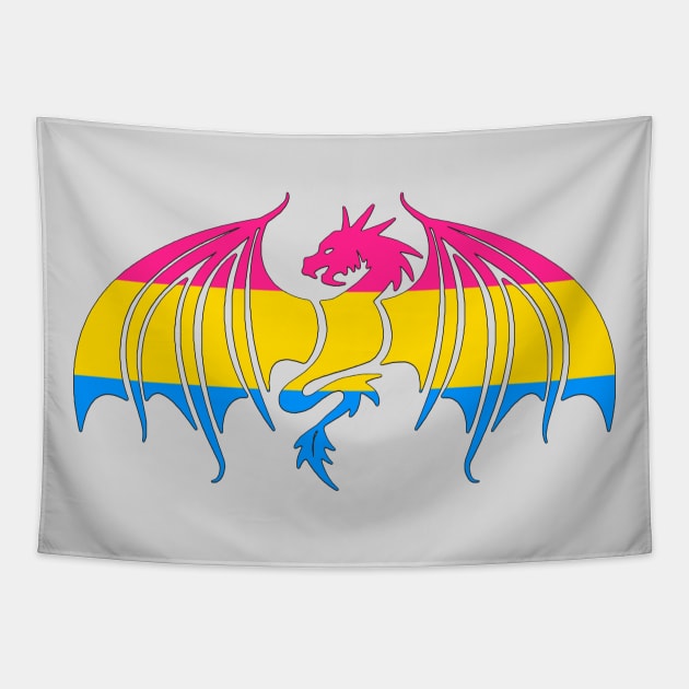 Pansexual Pride Dragon Tapestry by EmrysMartigan