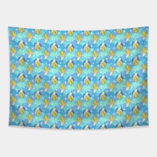 Banana Blue Scale Pattern Tapestry