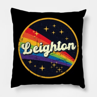 Leighton // Rainbow In Space Vintage Grunge-Style Pillow