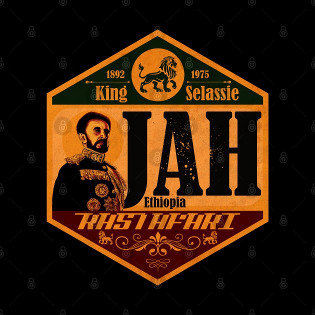 Jah Rastafari Vintage Label by CTShirts