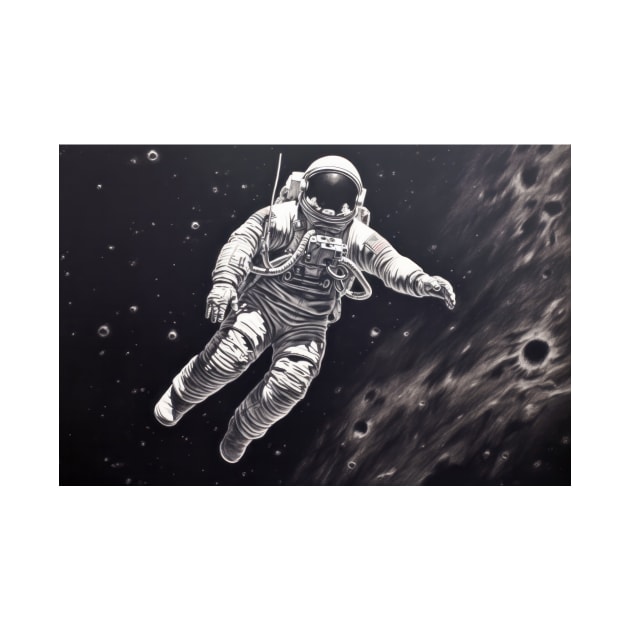 Astronaut Explore Discovery Adventure Ink Sketch Style by Cubebox
