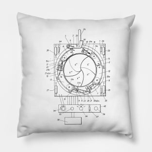 Camera Shutter Mechanism Vintage Patent Hand Drawing Pillow