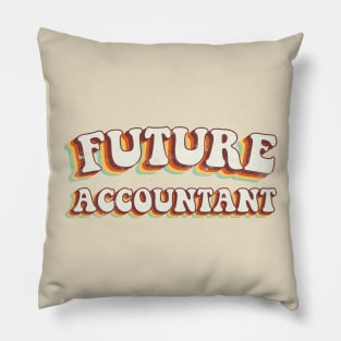 Future Accountant - Groovy Retro 70s Style Pillow