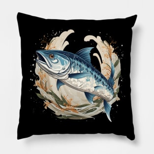 Hokusai’s Barracuda Symphony: A Brushstroke of Power Pillow