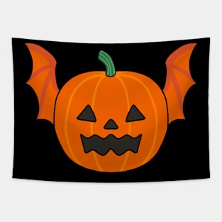 Halloween Pumpkin Bat Tapestry