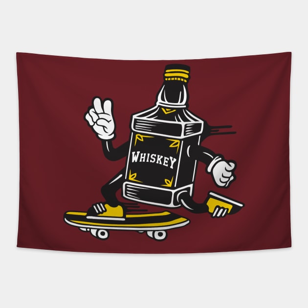 Whiskey Skateboard Tapestry by TipsyCurator