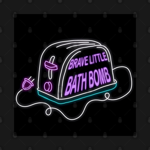 Retro inscription "Brave little bath bomb" by shikita_a