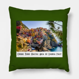 Cinque Terre Coastal Area of Liguria Italy Pillow
