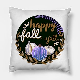 Happy Fall, Y’all - Gold, Cream, and Lavender - Transparent Pillow