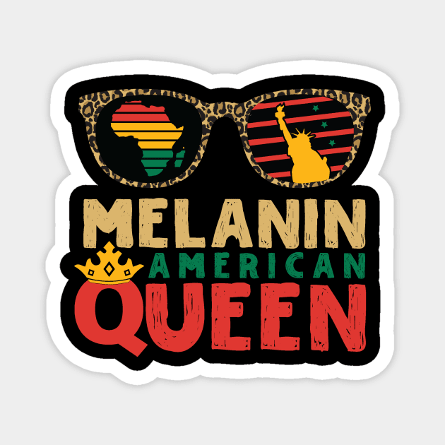 Melanin American Queen Magnet by The WYLD Tribe