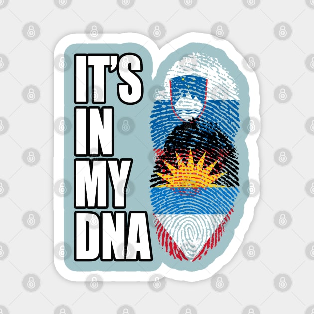 Slovenian And Antiguan Vintage Heritage DNA Flag Magnet by Just Rep It!!