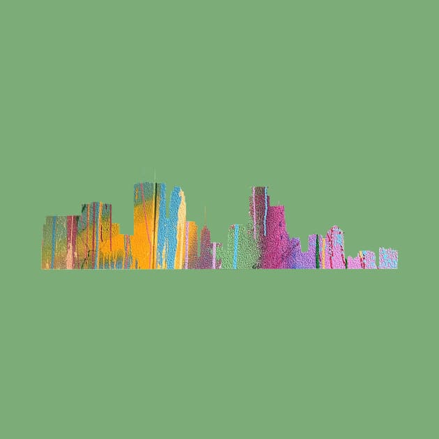 Minneapolis Minnesota Skyline Silhouette with Colors by tonylonder