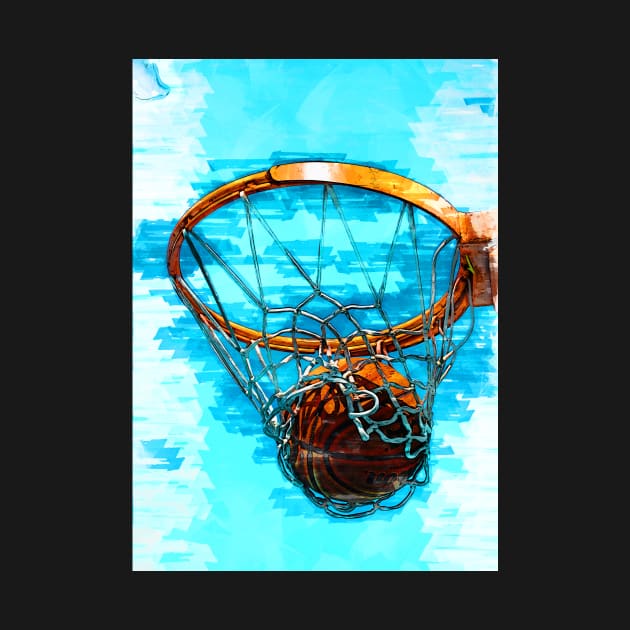 Perfect Basketball Hoop Shot Trio Three by ColortrixArt