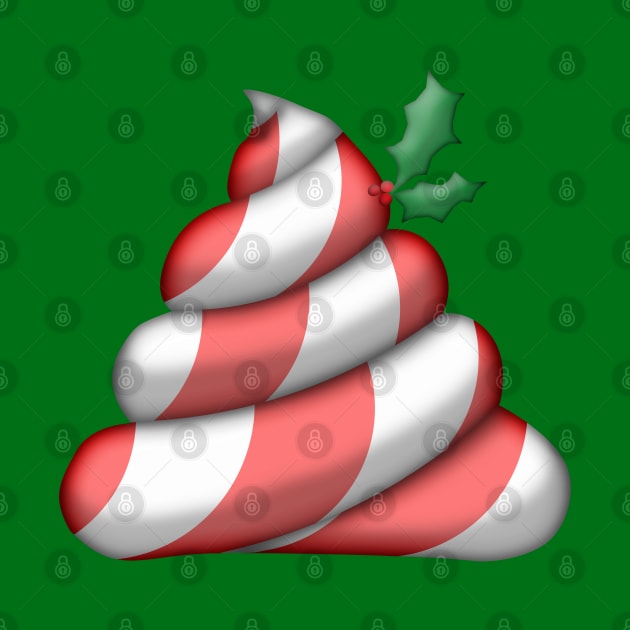 Christmas Candy Cane Poop Emoji by reapolo