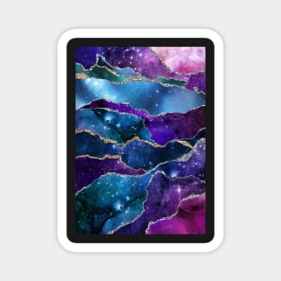 Abstract Purple Blue Galaxy Agate Magnet