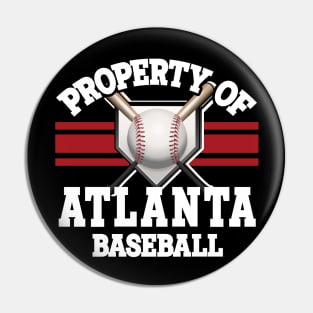 Proud Name Atlanta Graphic Property Vintage Baseball Pin