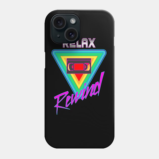 Vintage 1980s VHS Relax and Rewind T-Shirt for Men and Women Phone Case by pitstopart