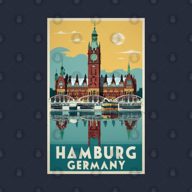 A Vintage Travel Art of Hamburg - Germany by goodoldvintage