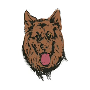 A German Shepherd head  Sketch. T-Shirt