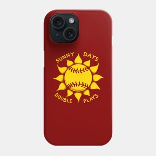 CUTE SOFTBALL BASEBALL SUNNY DAYS AND DOUBLE PLAYS SUNFLOWER Phone Case