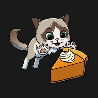 Ragdoll Cat excited to eat Pumpkin Pie T-Shirt