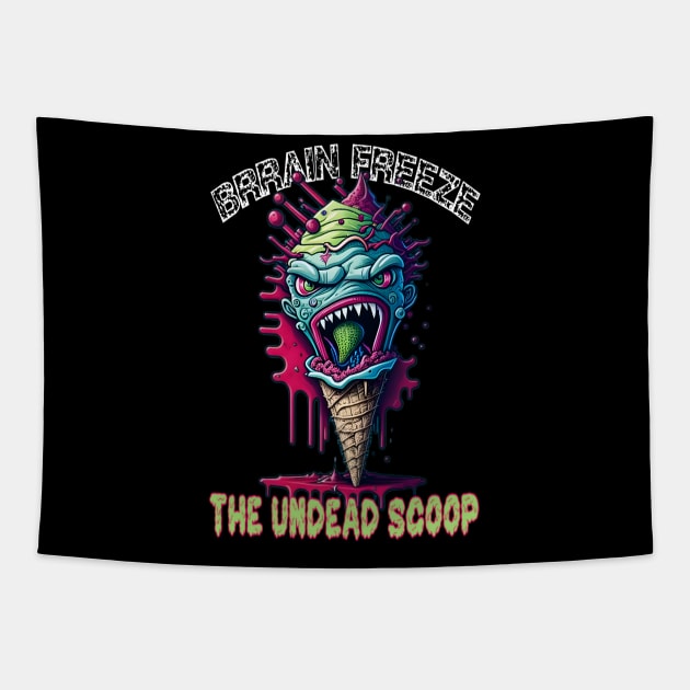 Brain freeze the undead scoop Tapestry by Fadedstar