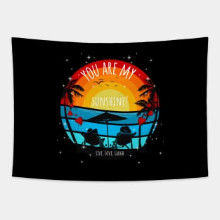 You Are My Sunshine Sunset and Palms Tapestry