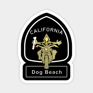 California Dog Beach Biker Touring on Pacific Coast Highway Magnet