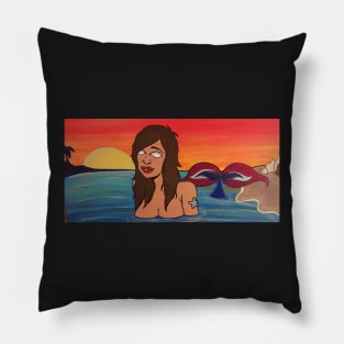 Sunset mermaid Pillow