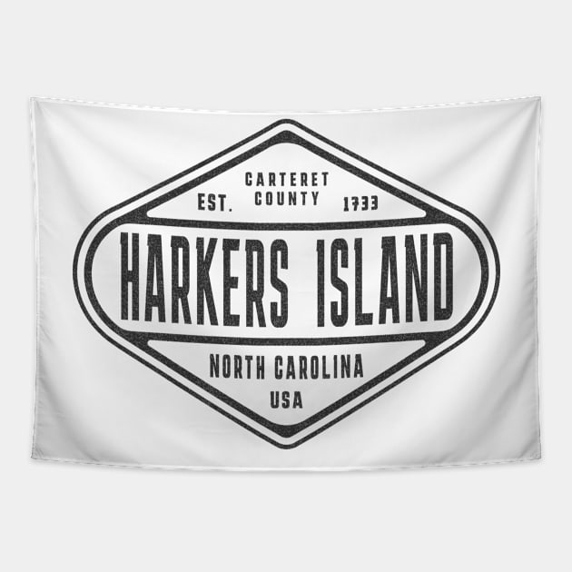 Harkers Island, NC Summertime Weathered Sign Tapestry by Contentarama