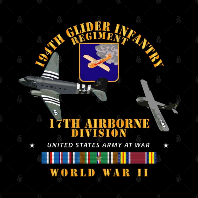 194th Glider Infantry Regiment w Towed Glider w WWII w EUR SVC by twix123844