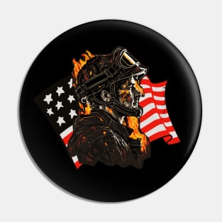 American Firefighter USA Fire Department Pin