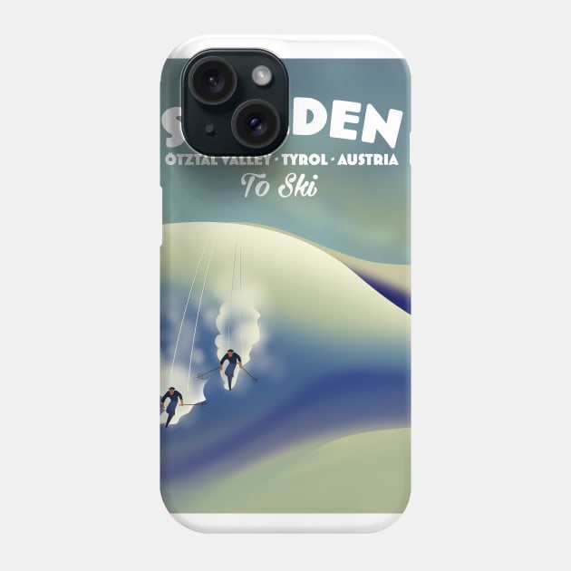 Soelden,Austria, ski poster. Phone Case by nickemporium1