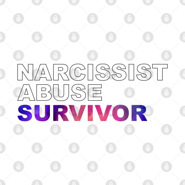 Narcissist Abuse Survivor (bold white letters and purple highlight) by F-for-Fab