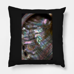 BLACK RAINBOW MOTHER OF PEARL SHELL INLAID METALLIC Pillow