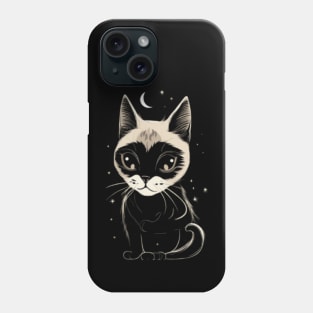 Midnight Magic: Celestial Cat T-Shirt Phone Case