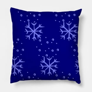 Blue snowflakes. Christmas winter Pillow