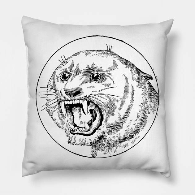 Wildcat Mountain Lion Cougar Feline Animal Cat Pillow by encycloart