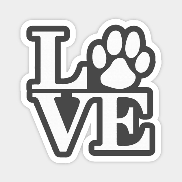 Paw Print LOVE Magnet by DAPFpod