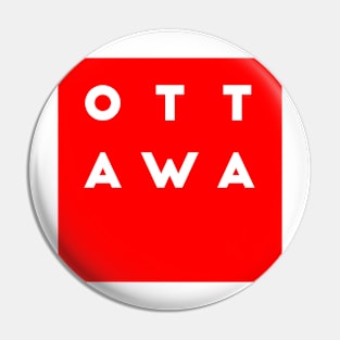 Ottawa | Red square, white letters | Canada Pin