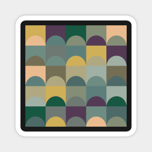 Semicircle Nordic Retro Vintage Abstract Pattern Magnet