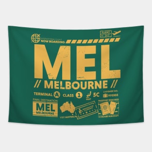 Vintage Melbourne MEL Airport Code Travel Day Retro Travel Tag Australia Tapestry